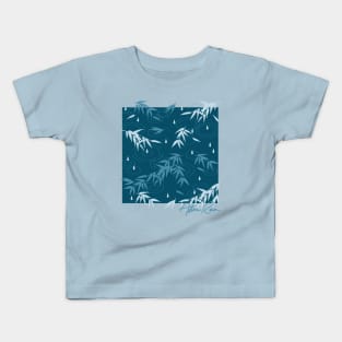 Ripples and Bamboo Leaves After Rain Pattern Kids T-Shirt